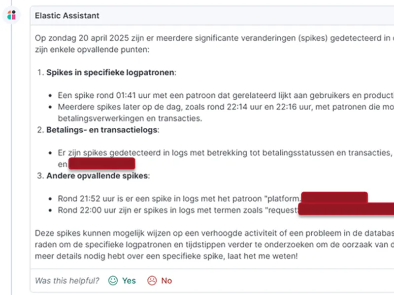 Elastic AI assistant