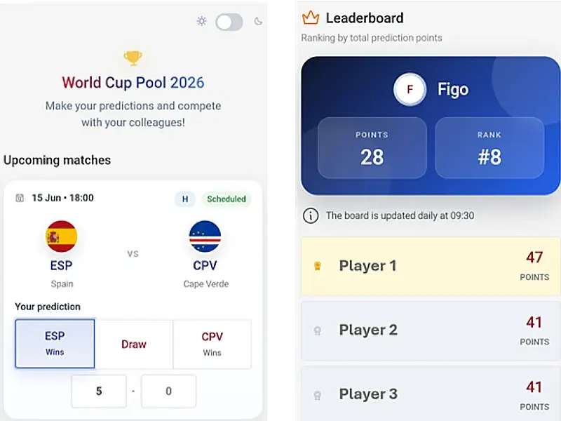 a football World Cup app developed with OutSystems Mentor in 2 days
